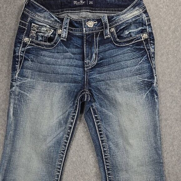 MISS ME Los Angeles WOMENS MID RISE SIGNATURE BOOT  SZ 25 JEANS INSEAM 28" Y2K - Picture 2 of 14